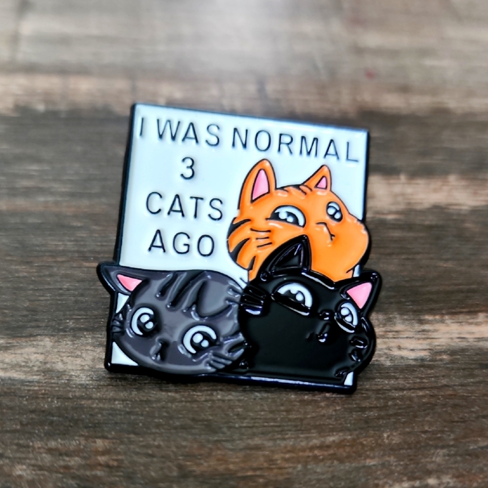 I Was Normal 3 Cats Ago Pin Brooch